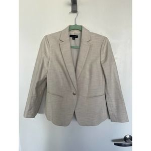 Ann Taylor Beige Linen Blazer Size 6T Tall
